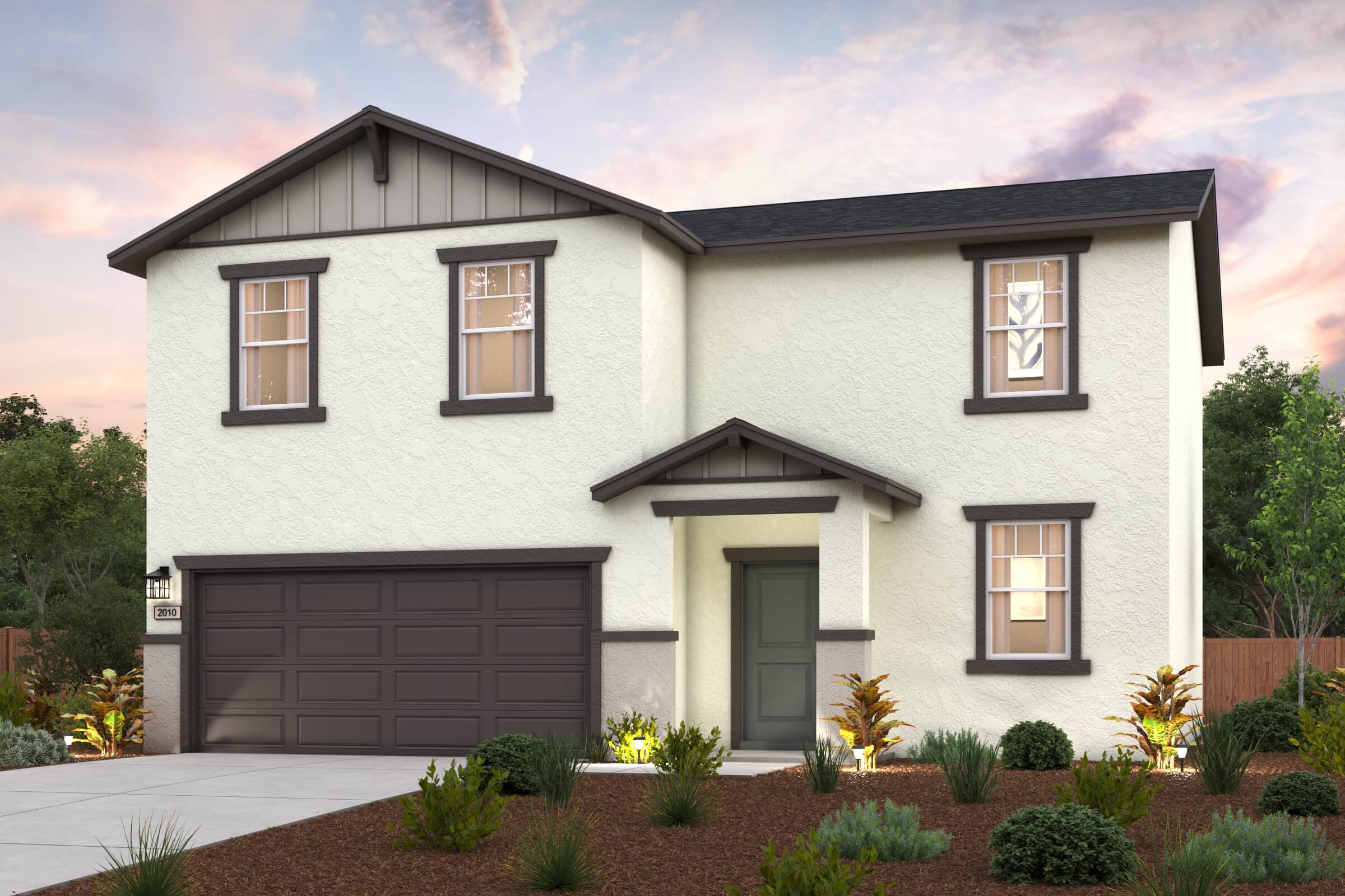 A house with a garage.