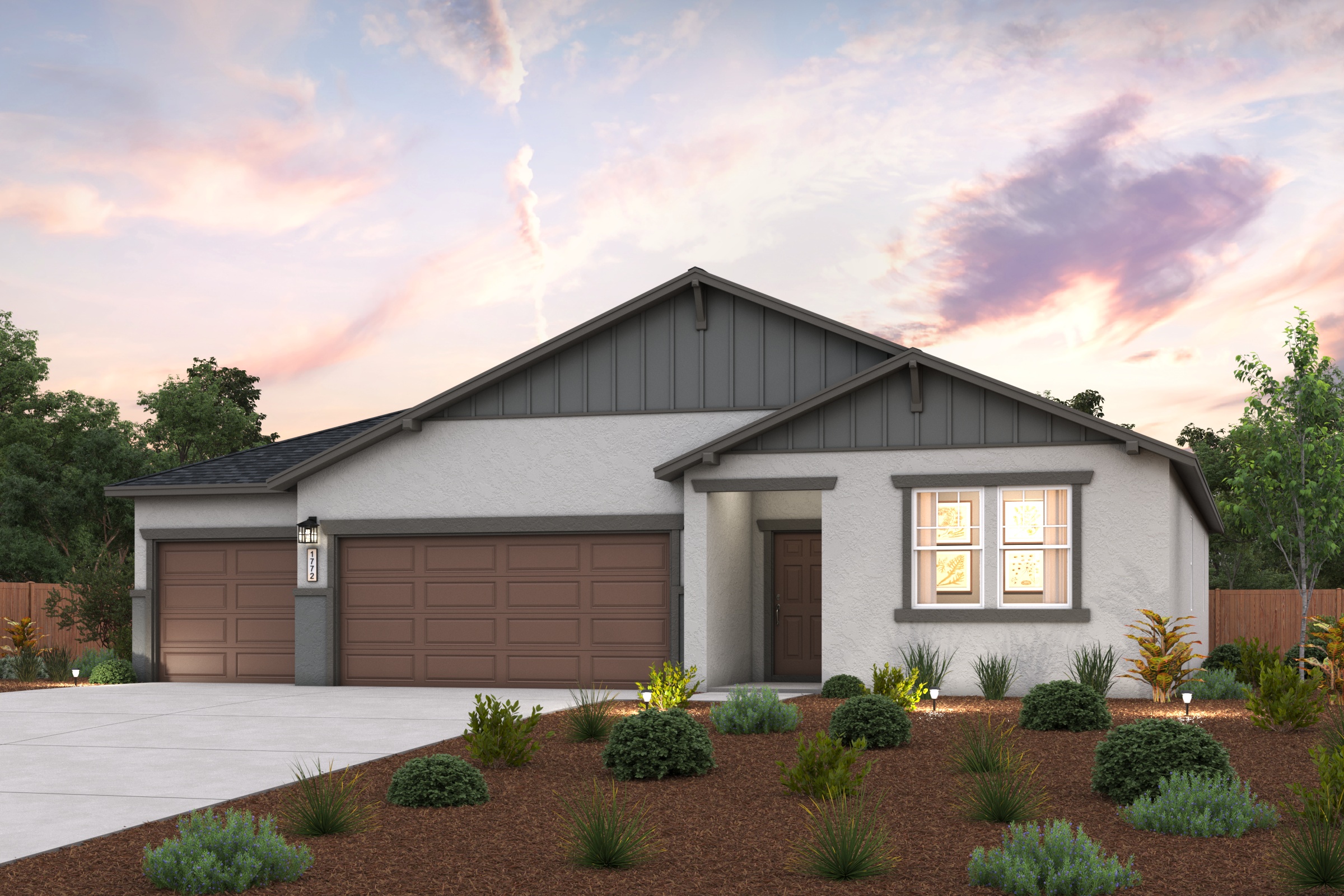 A house with a driveway.