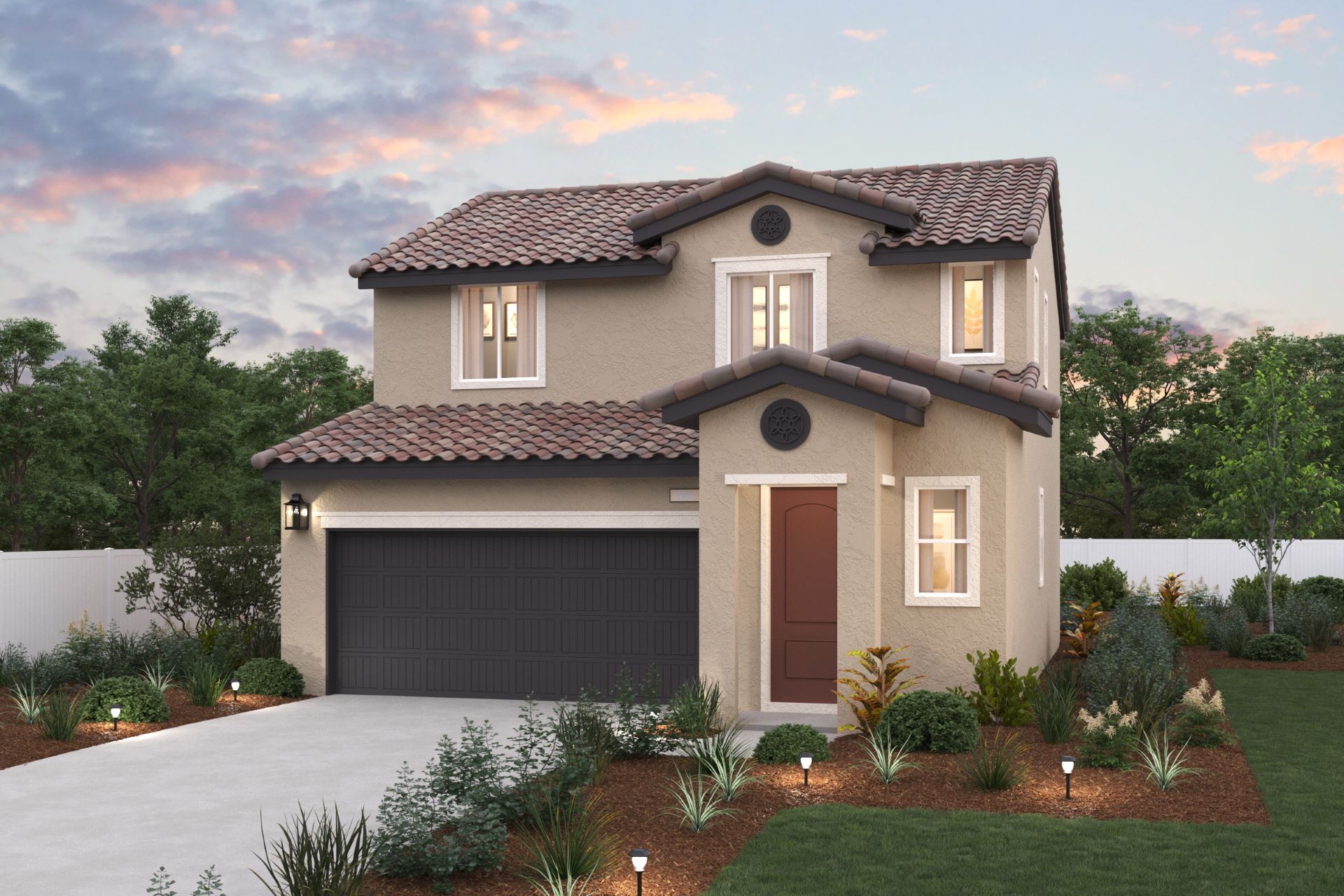 A house with a driveway.