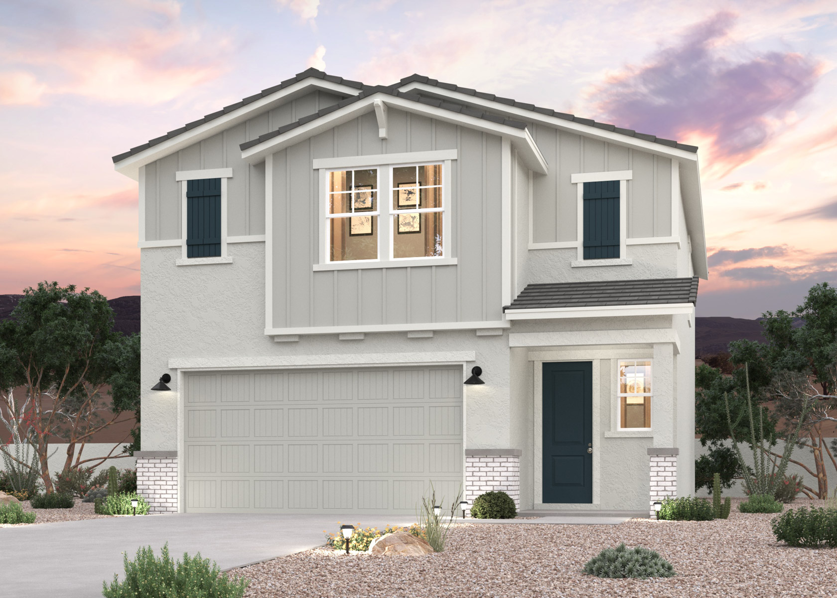 2- Story Home front elevation rendering at North Copper Canyon in Surpise, AZ.