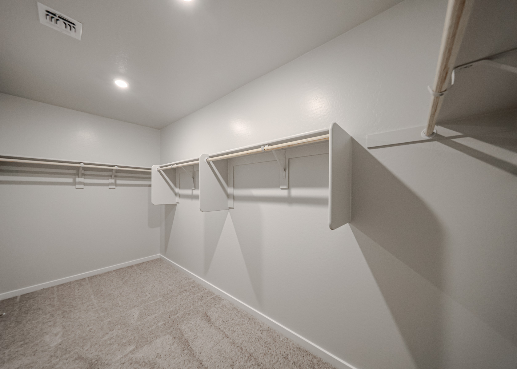 A white staircase in a building.