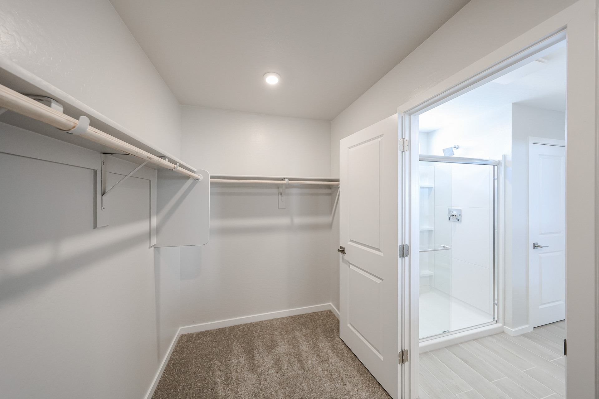 A room with white doors.