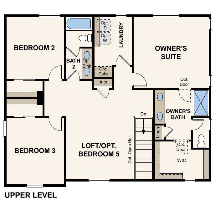 Diagram, engineering drawing. Marion Floorplan, Upper Level 