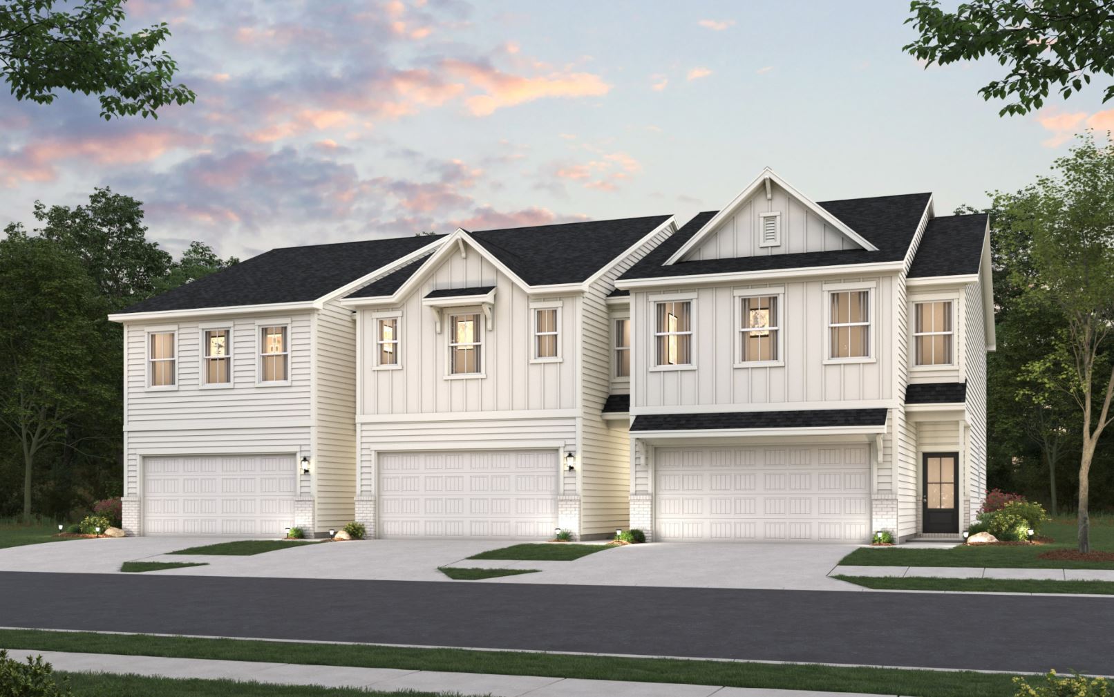 A large house with a driveway.