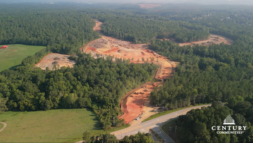 A road with trees and grass.