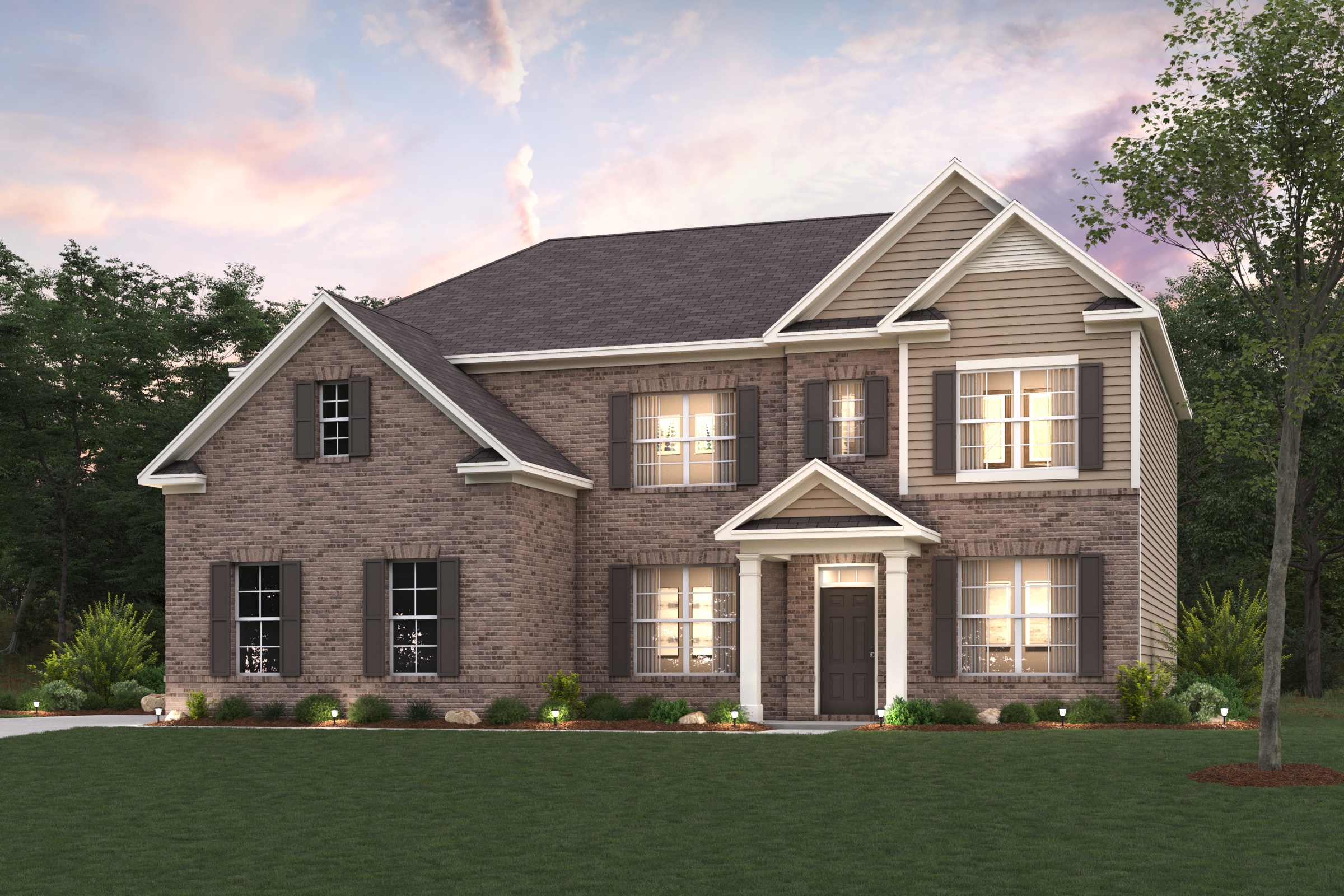 A large brick house.