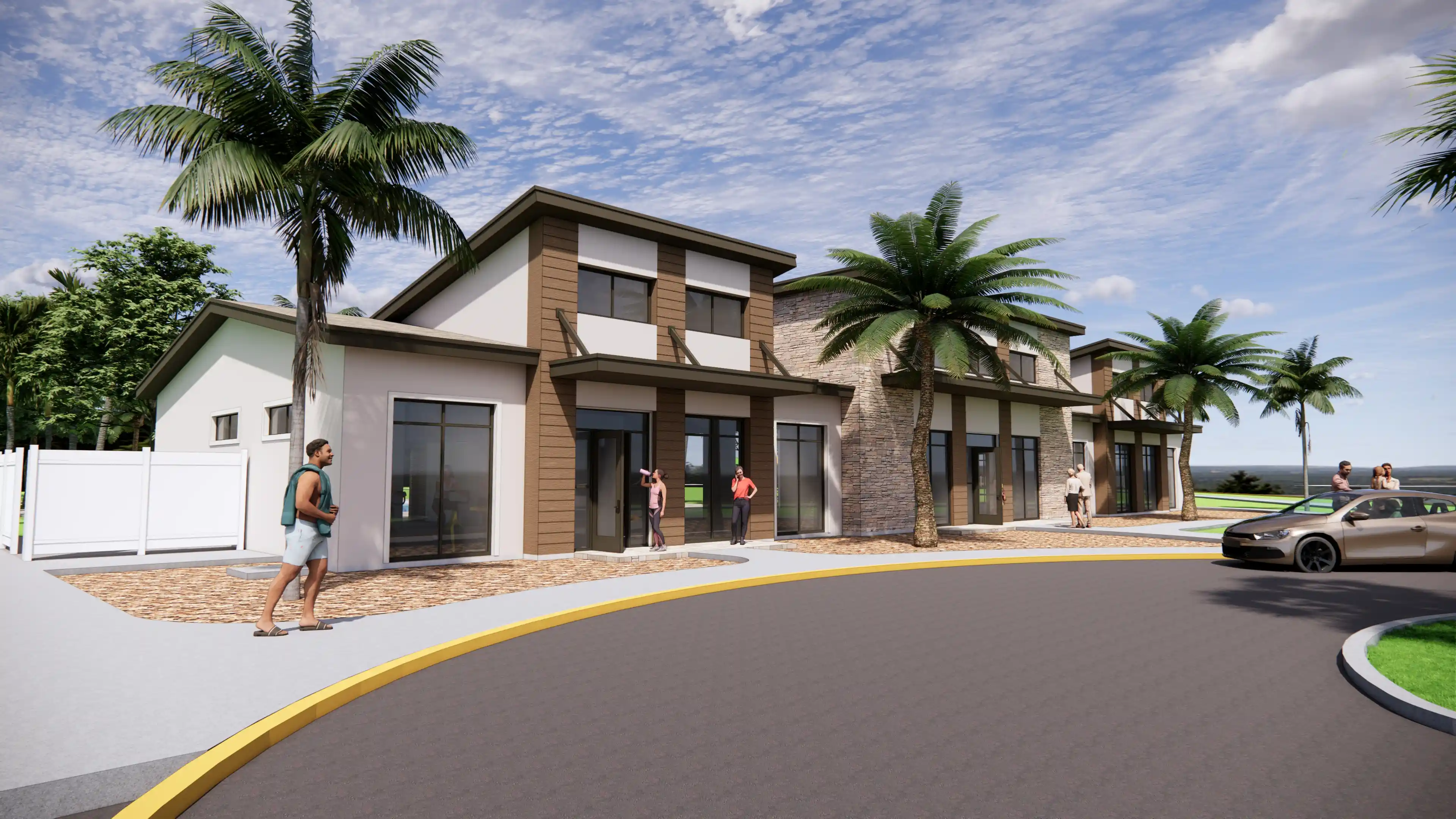 Render of Clubhouse Entrance at Seminole Palms