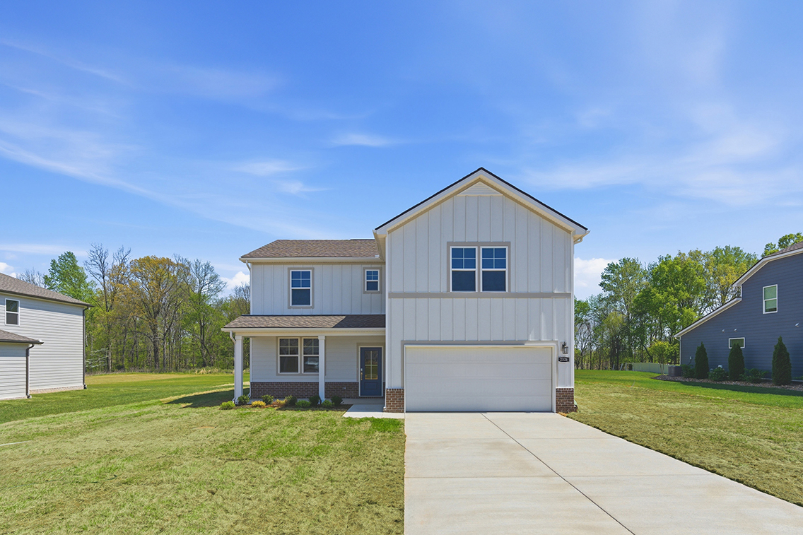A house with a garage.