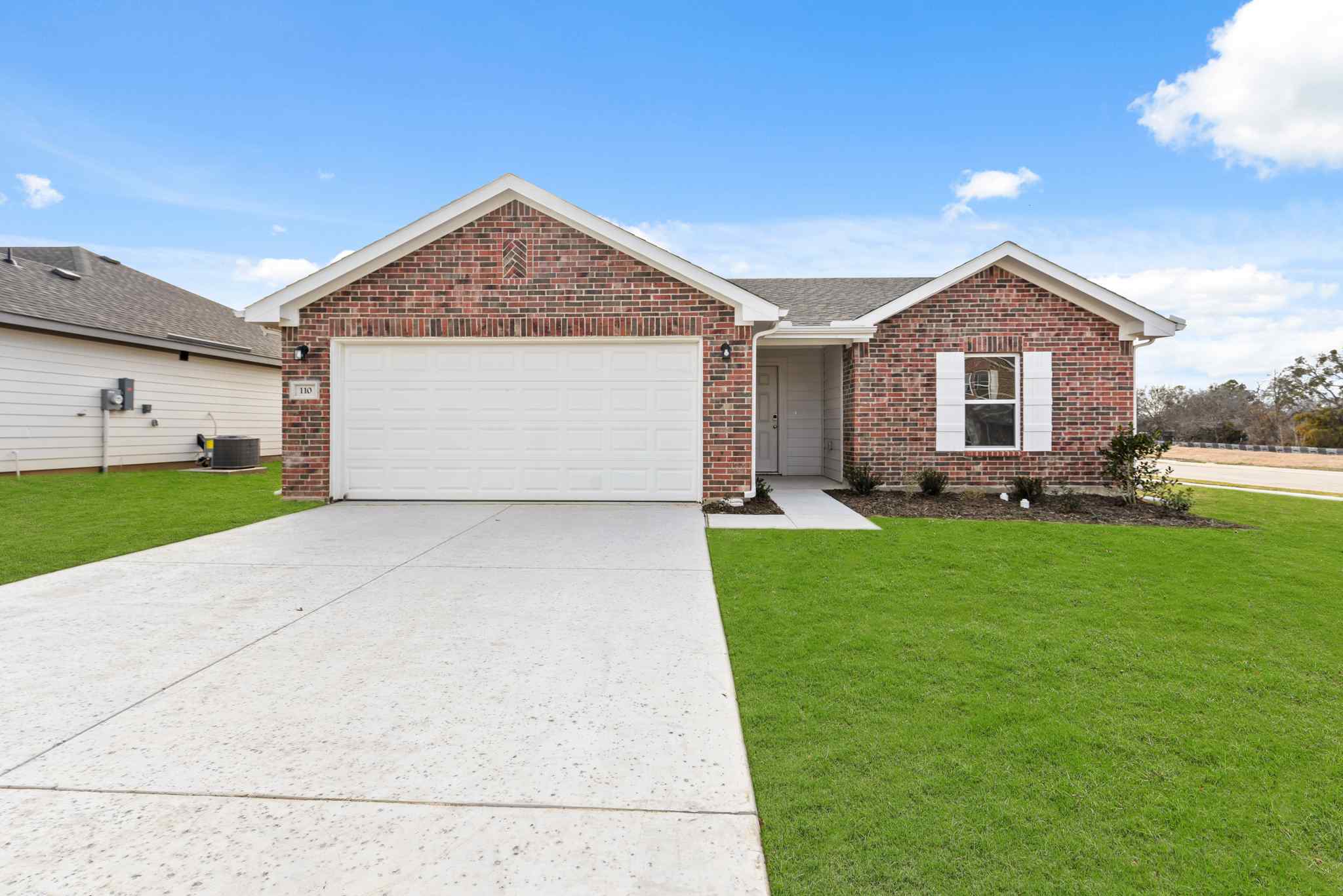 A house with a garage.
