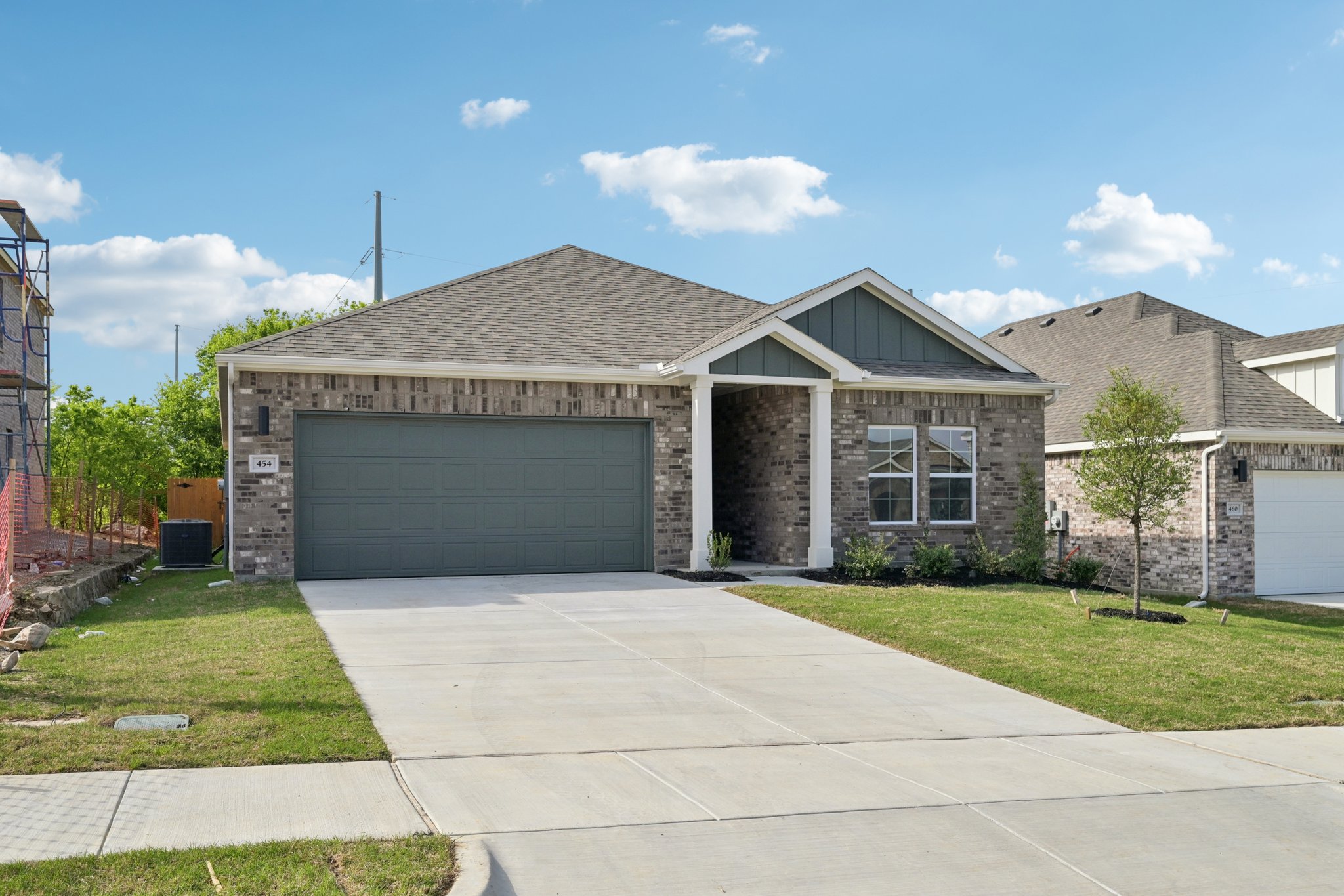 A house with a garage.