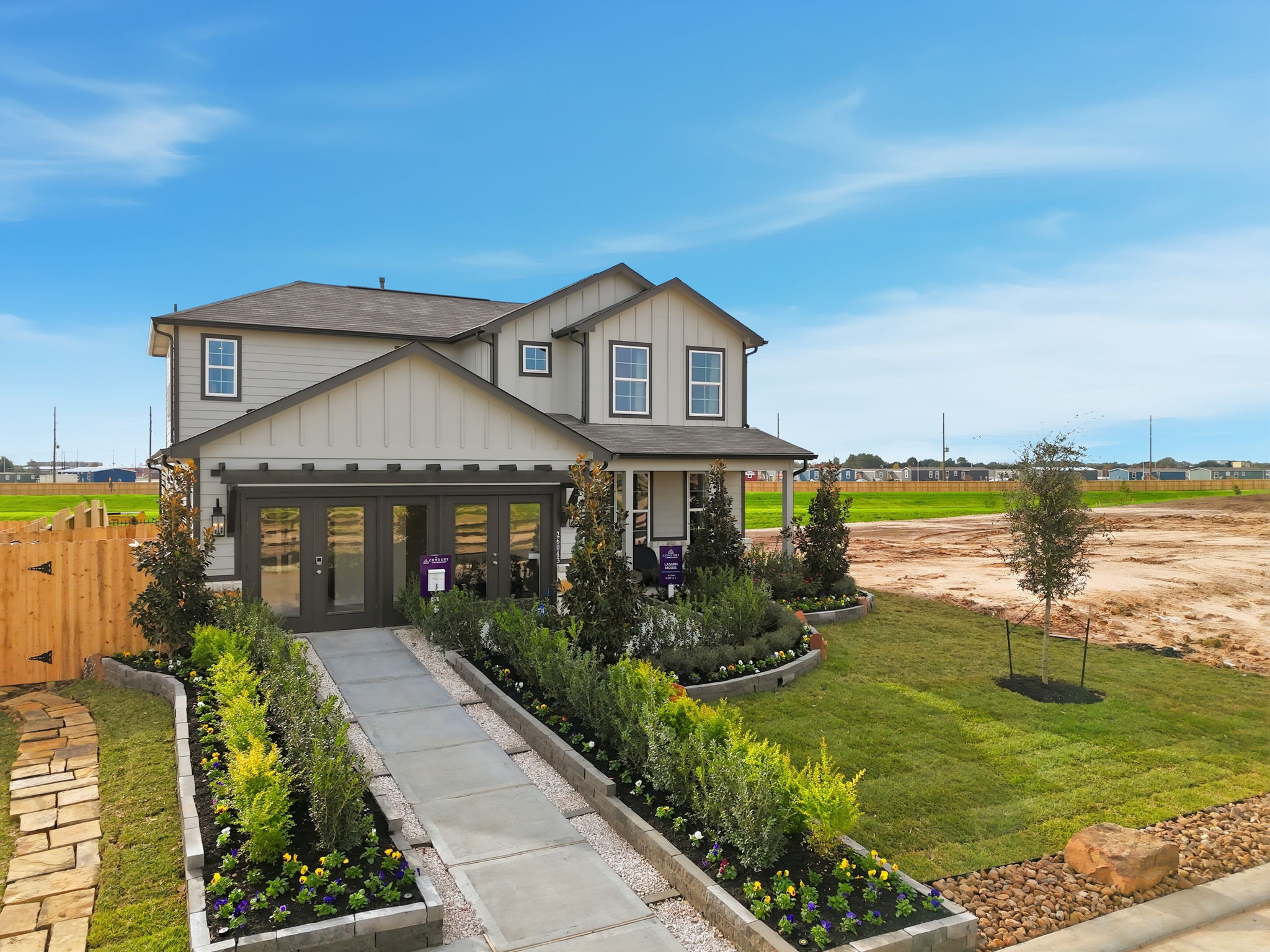 A house with a driveway.
