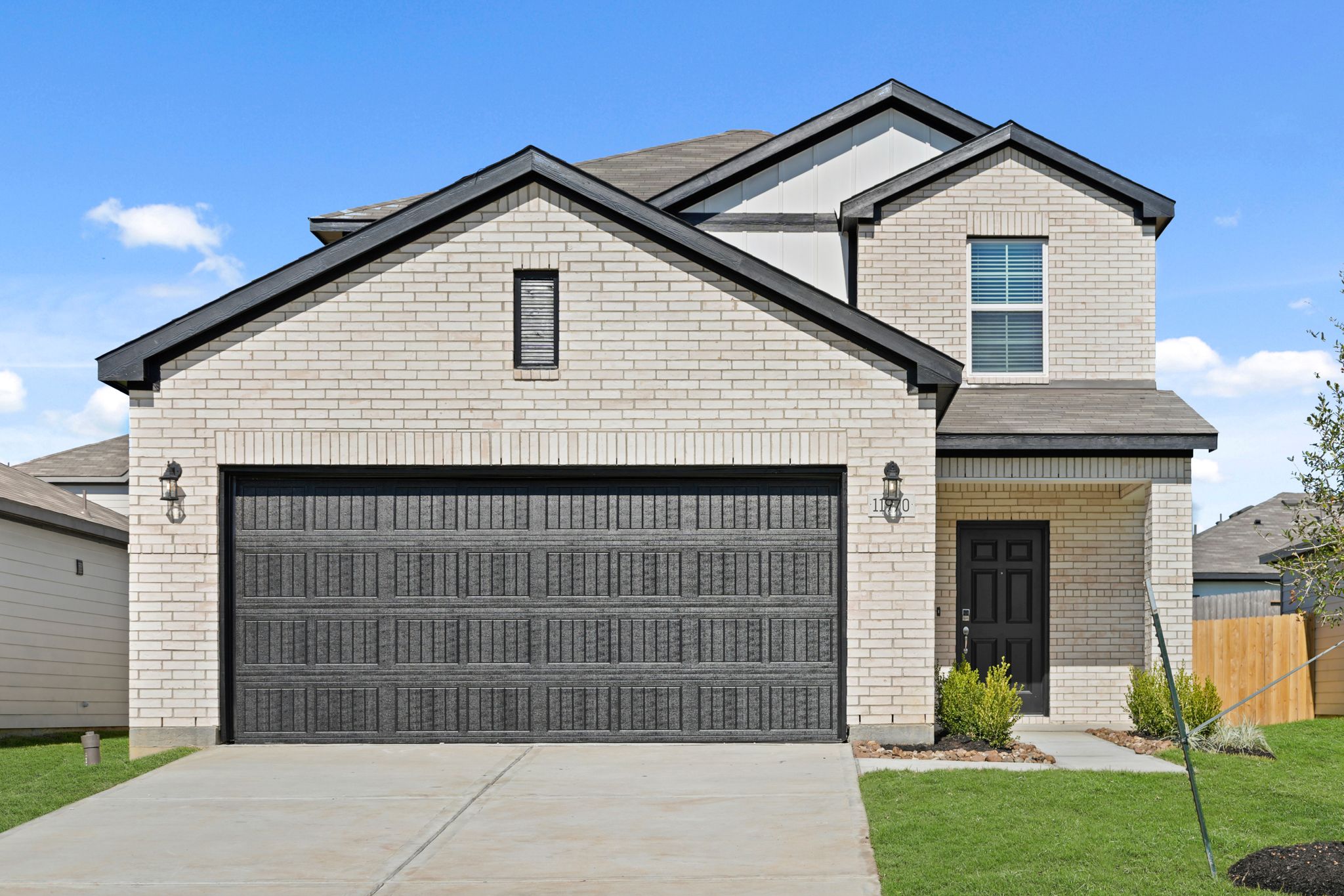 A house with a garage.