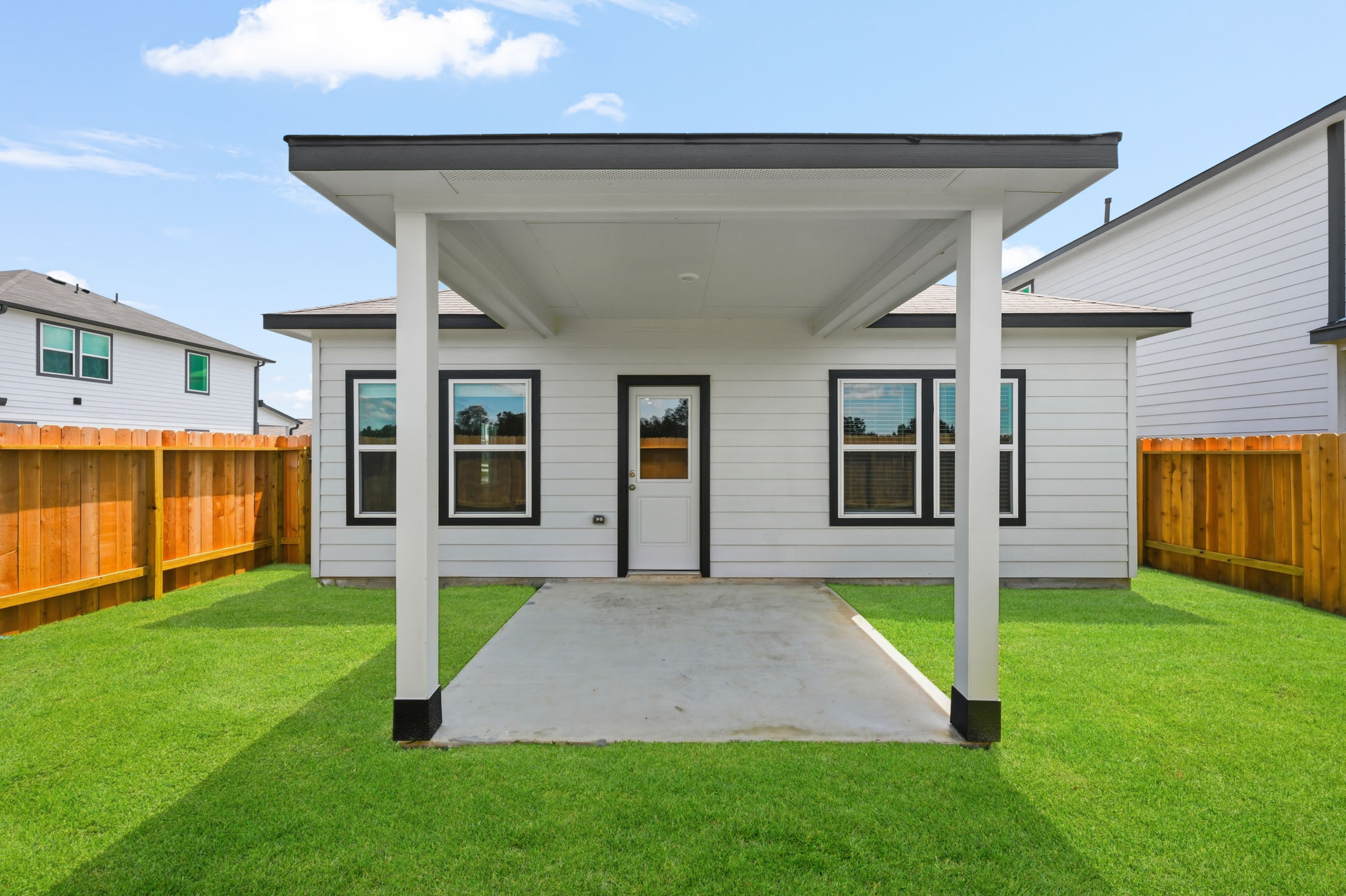 A house with a covered porch.