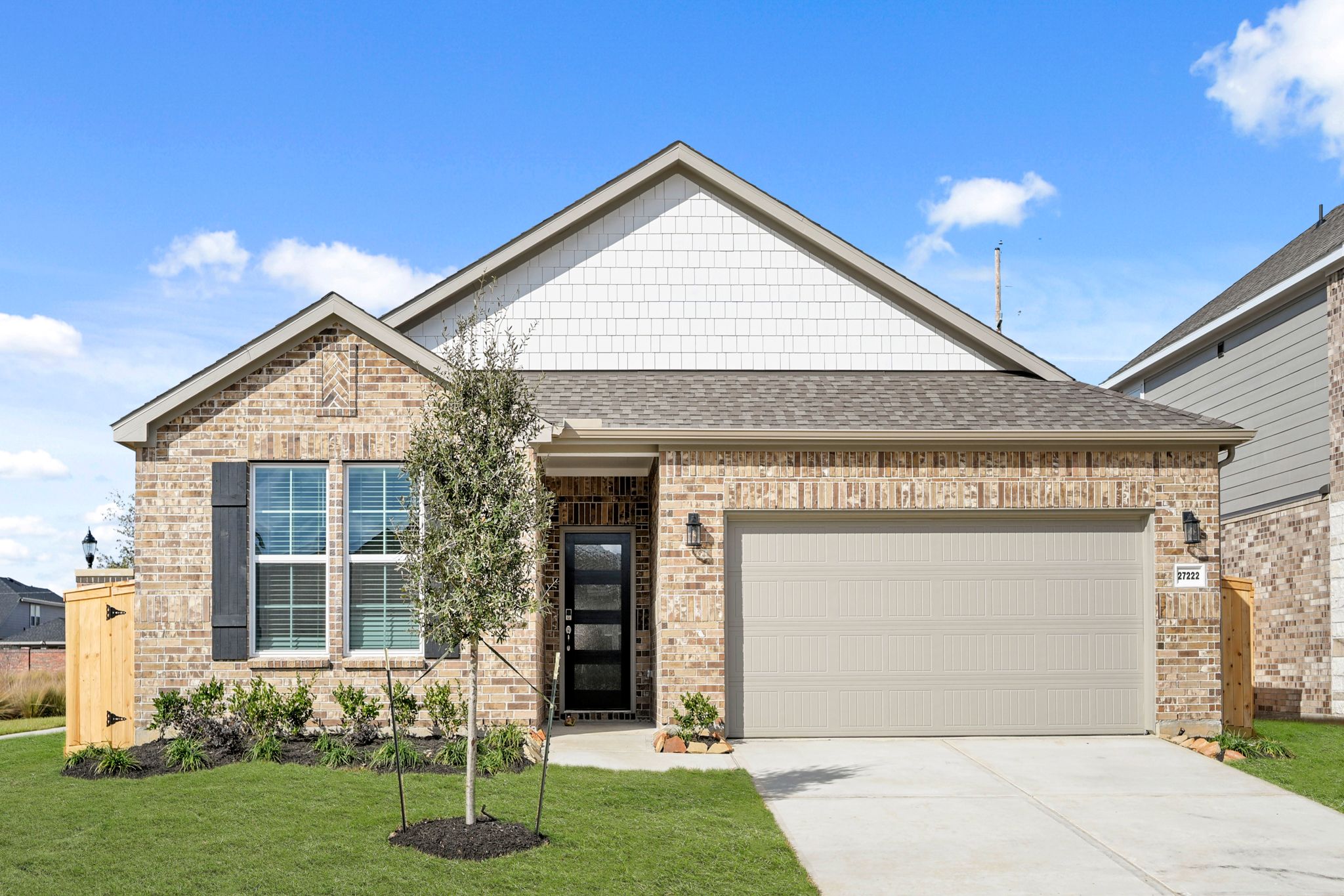 A house with a garage.