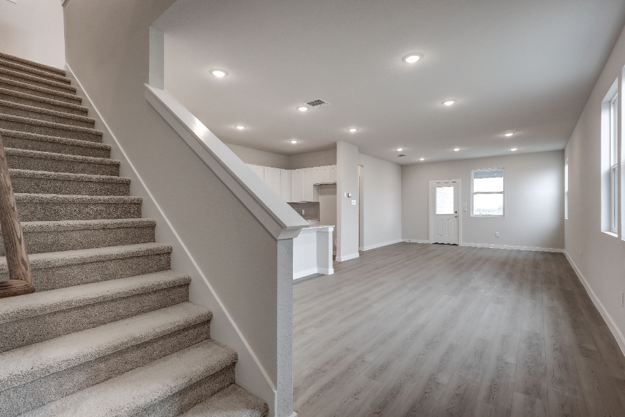 A large staircase in a house.