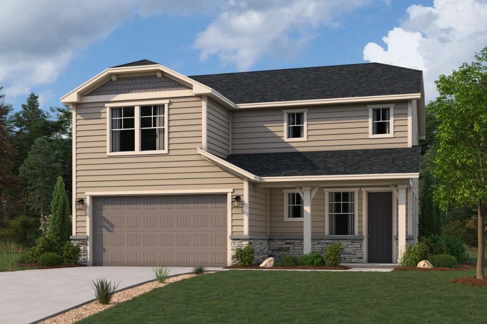 A house with a garage.