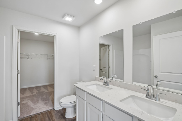 A bathroom with a standup shower.