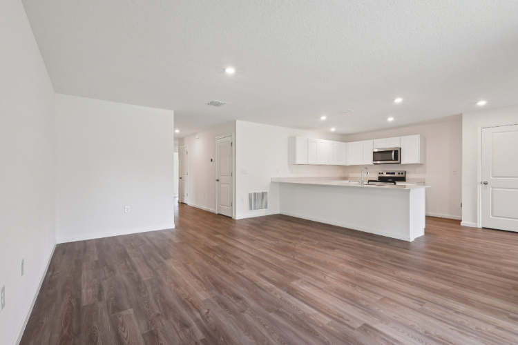 A large empty kitchen.