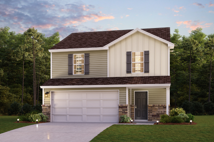 A house with a garage.