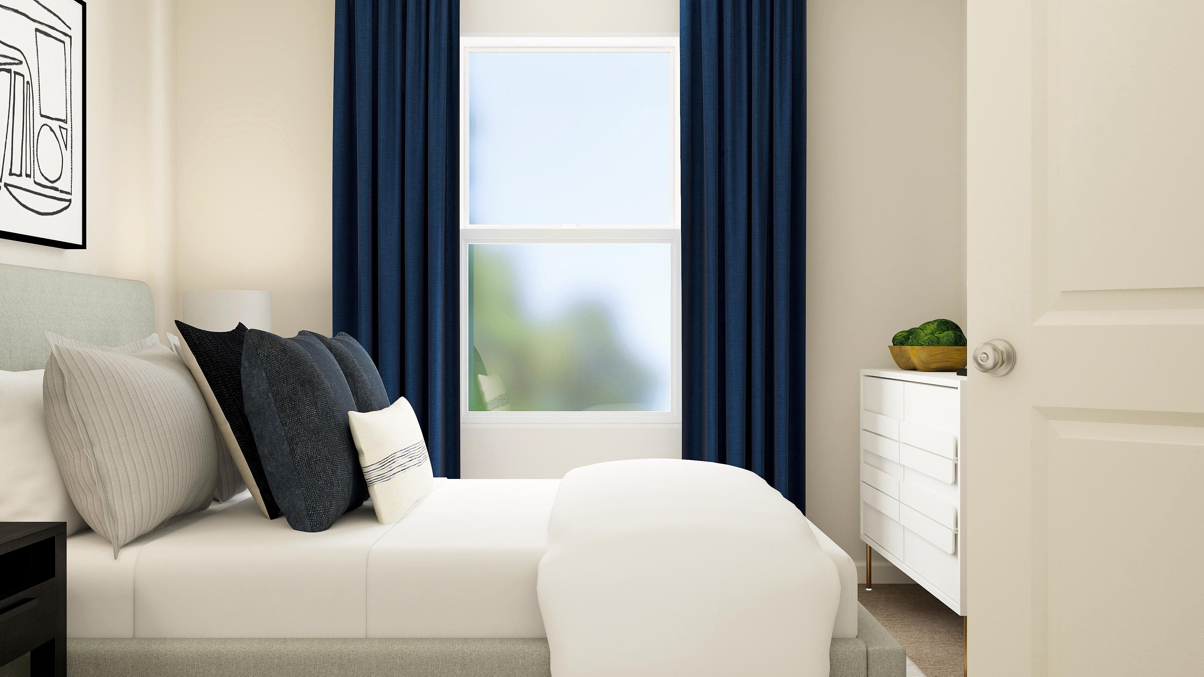 A white couch in a room.